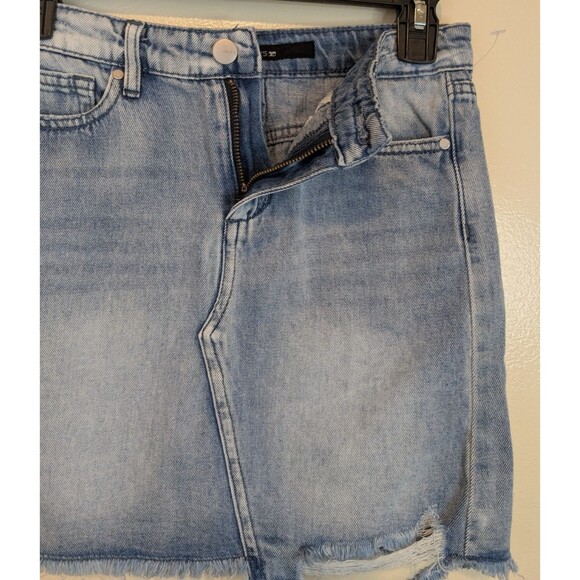 Joe's Jeans Girl's Kalee Denim Skirt Mid Rise Mini Distressed Raw Hem Size 14 - Picture 6 of 10